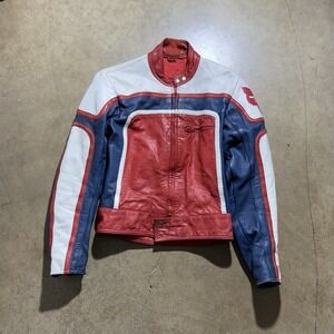 Vintage Fox Racing 80s Leather Jacket Size Small Men's